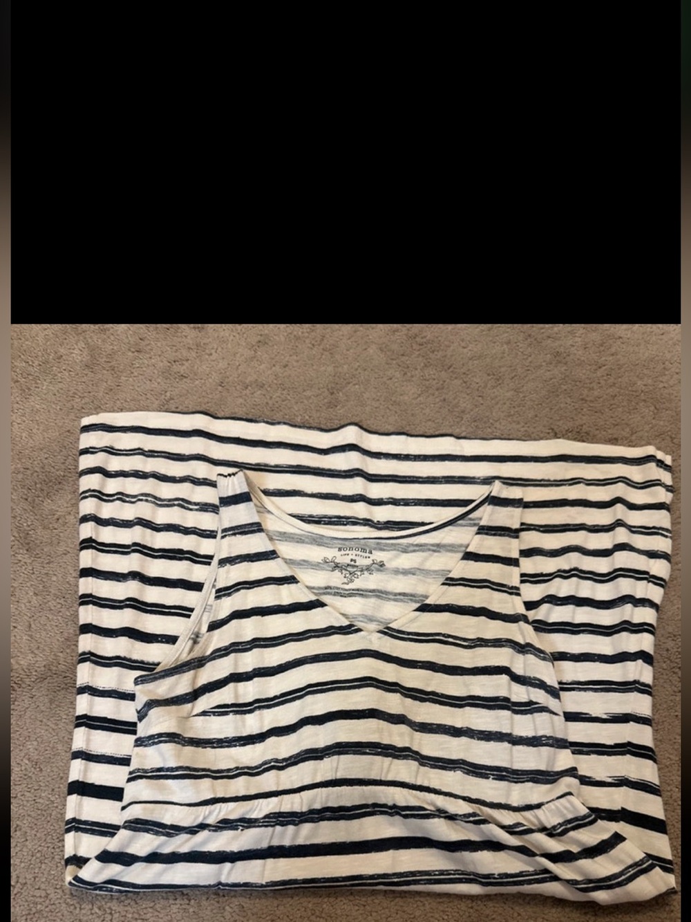 Sonoma Black & White Striped Sleeveless Midi Dress - Picture 3 of 4